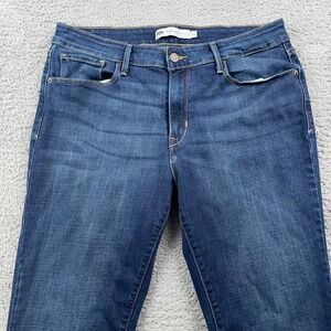 Levis Jeans Womens 14 Blue Mid Rise Skinny Stretch Denim Dark Wash Casual 31x30